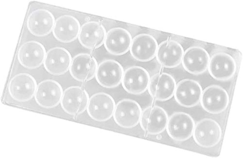 KOOTIPS Candy Making Mold, Diamond Clear Polycarbonate Chocolate Mold Jelly Candy Making Mold 21-Piece Tray (Round candy mold) - Image 1